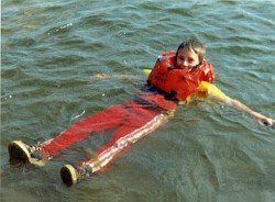 lifesaving swimming in lifevest